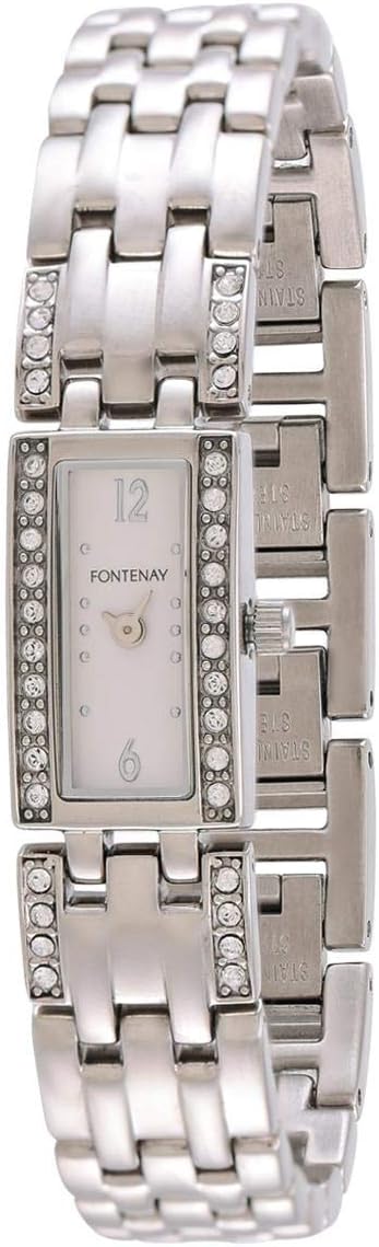 Watch with Zirconia - Stainless Steel - Clasp - Unisize - Woman - Girl - Gift - Modern - Fashion - White