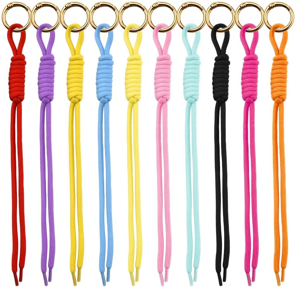 Sisadodo Colorful Paracord Rope Keychain Bulk Bag Charm for Purse Handbag