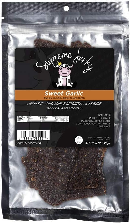 Supreme Beef Jerky - Beef Jerky 8 oz (Sweet Garlic)