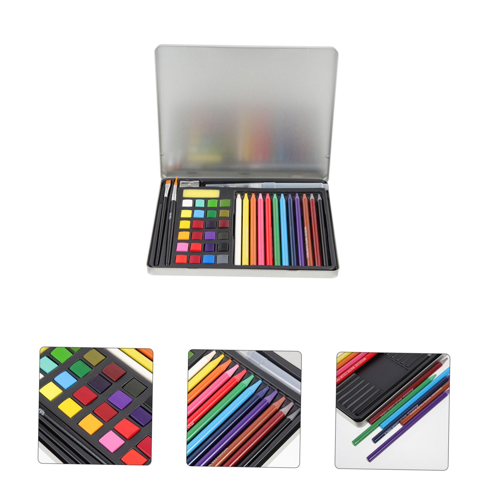 SEWOART Kit de Acuarela Sólido de 24 Colores para Estudiantes, Portátil y Ligero, para Pintura y Manualidades Diy,