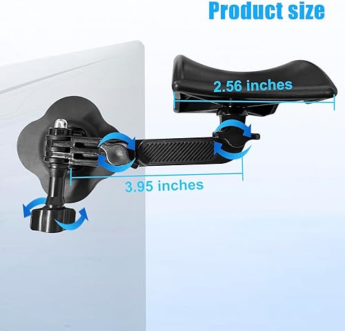 Miniatura 3 de Soporte de monitor para auriculares y auriculares, soporte ajustable para auriculares, soporte de gancho fuerte adhesivo en el monitor, organizador
