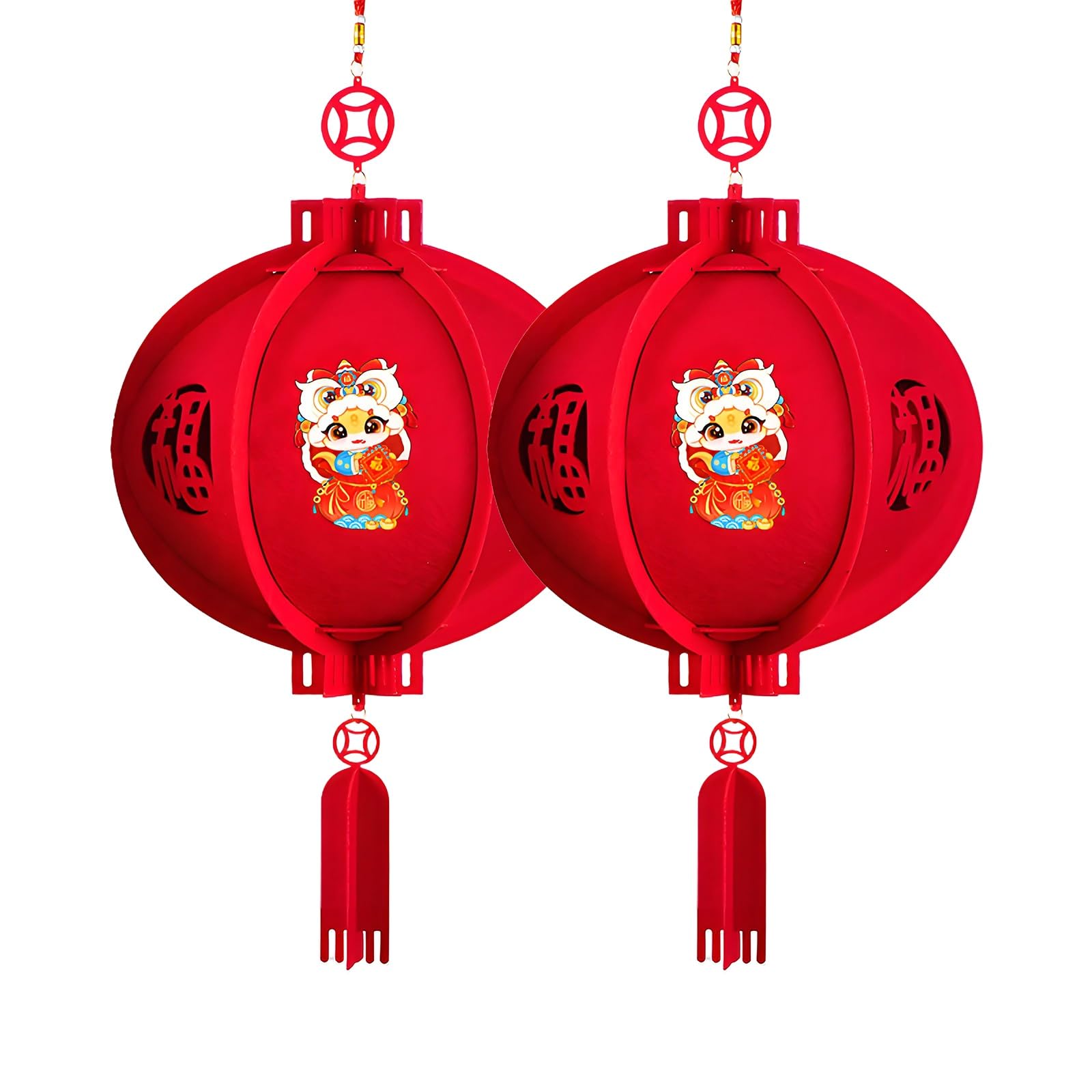 SBZIOJHDR Chinese-style lanterns, Exquisite Red Lantern, Durable Chinese Lanterns Round, Snake Year(B)