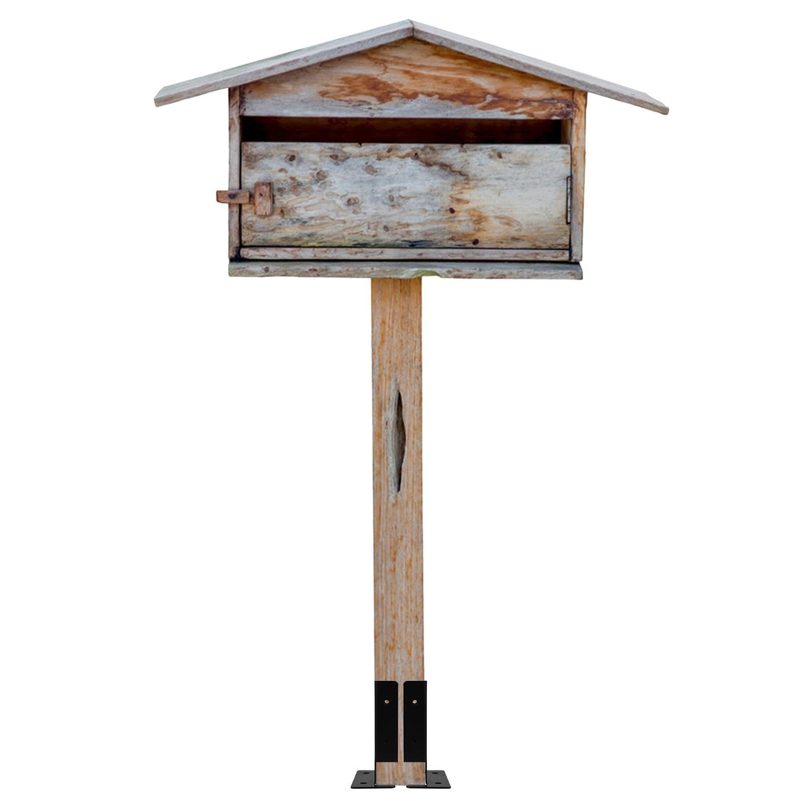 4 Piezas Soporte para Poste de Jardín en Metal Negro