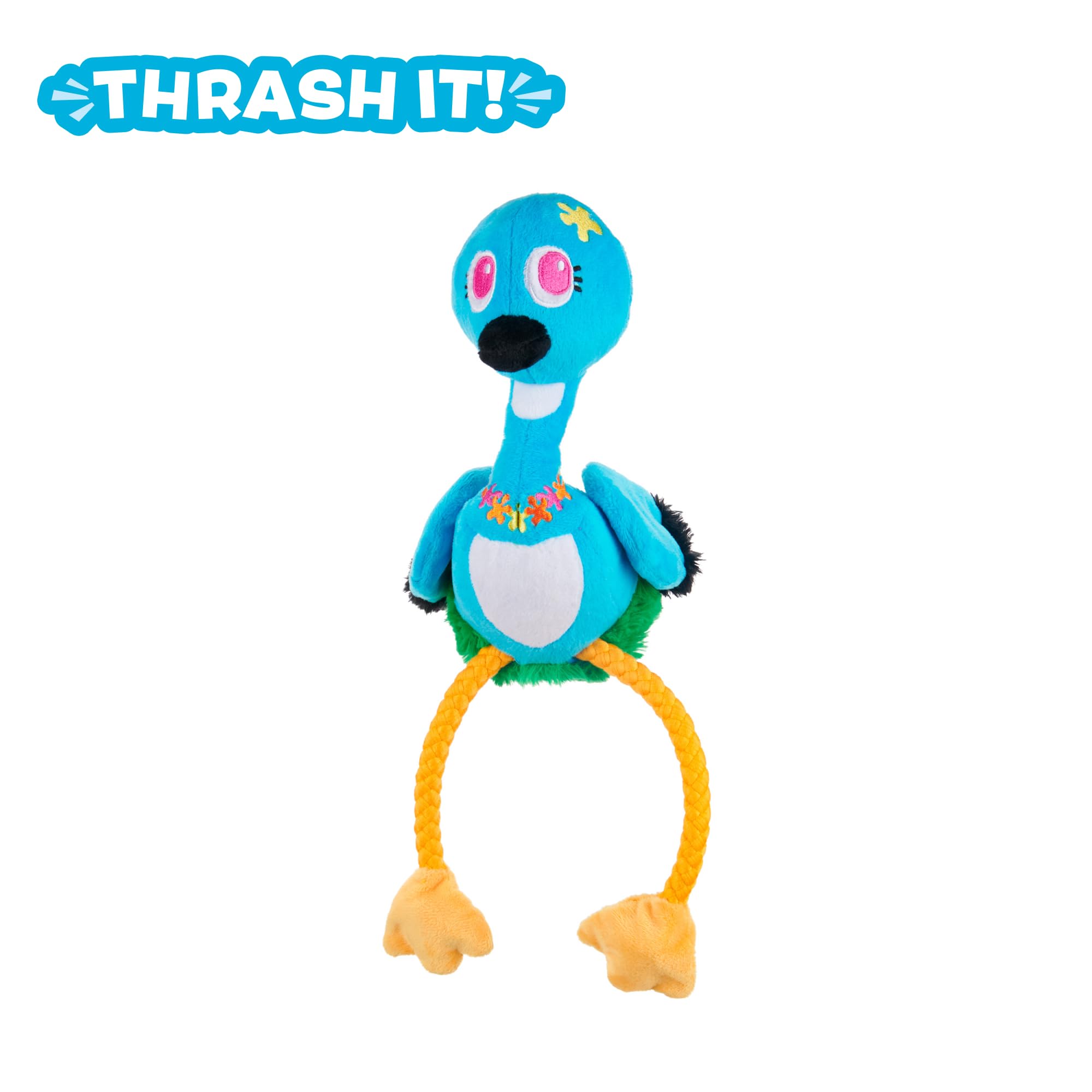BARK Dog Toy Ani the Nene Goose, Squeaky Toy for Dogs Hawaiian Bird Plush, Pull-Through T-Shirt Rope For Tugging Play - Image 2