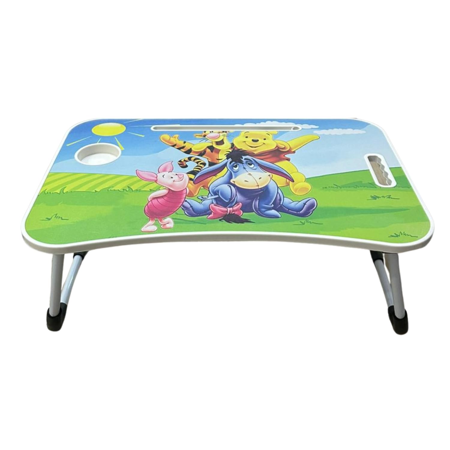 Portable Foldable Wooden Laptop Table for Bed & Floor – Mini Study Desk with Drawer & Mobile Stand for Kids & Adults (Unicorn)