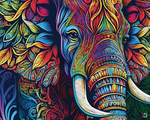 Springbok Elephant Mandala 1000 Piece Jigsaw Puzzle for Adults