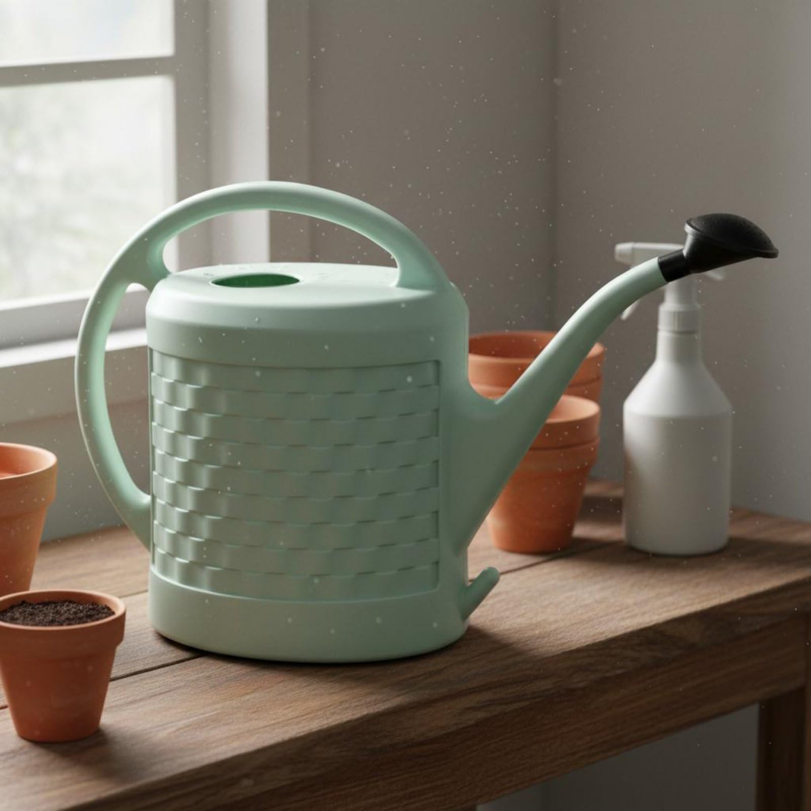 Arrosoir à Arrosoir Pot d'Arrosage Arrosoir de Jardin Arrosoir pour Plantes à Débit Doux et Régulier Tête Démontable pour Modes de Pulvérisation, Vert Matcha, 12L