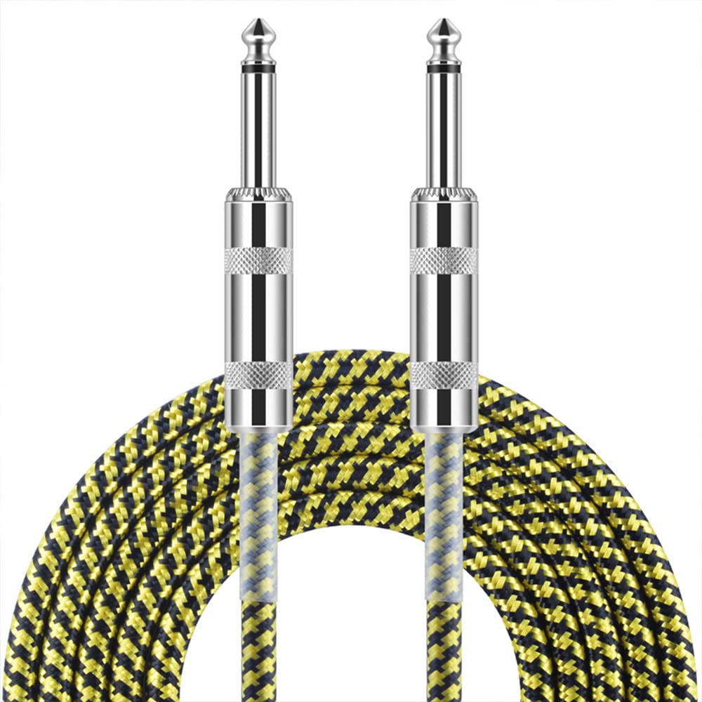 Jenniferstruggles Guitar Cable 10ft, 2022 New Version, Professional Instrument Cable Electric Guitar Bass AMP Cord, Straight 1/4 Inch TS to Straight 6.35mm Guitar Cord, Yellow