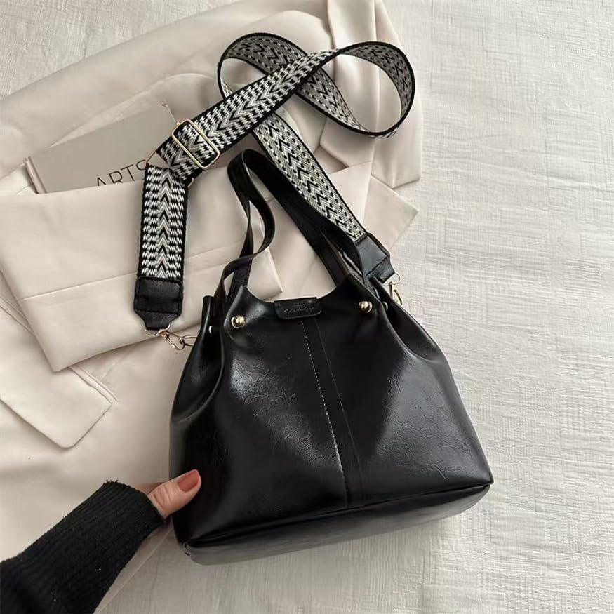 Image of Hobo Bags for Women Crossbody Purses and Handbags Bucket Purse Faux Leather with Detachable Long Strap