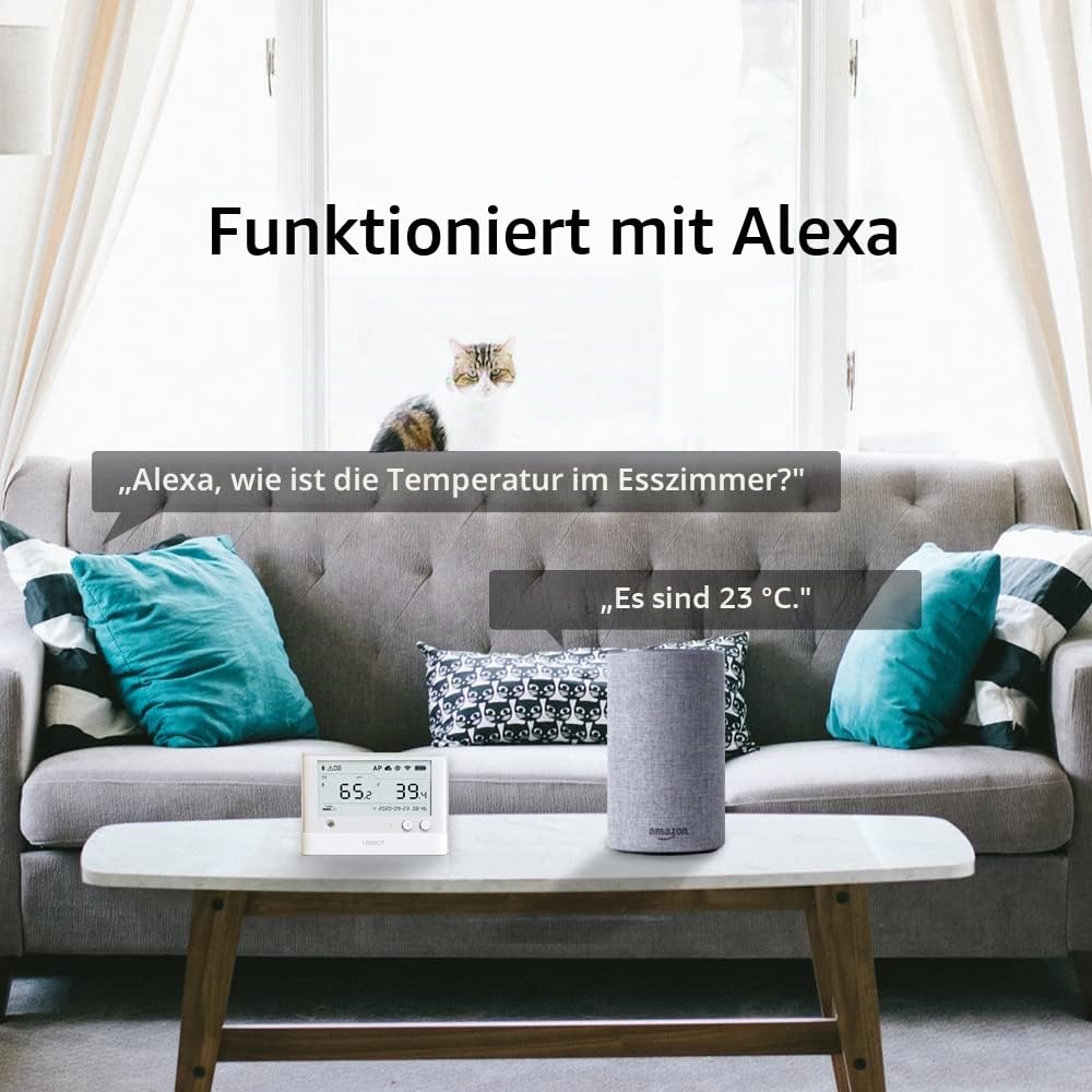 UbiBot WS1 Pro | Temperatur- und Feuchtigkeitssensor, drahtloser Temperaturmonitor, Gefrierthermometer, ferngesteuerter, IFTTT Alexa, APP auf Deutsch erhältlich mit Datenspeicherung (nur 2,4 GHz)