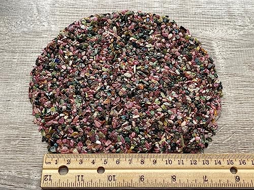 Image of GAF TREASURES 2 oz Lot Natural Semi Tumbled Gemstone Chips, Crushed Mini Crystals, Undrilled Crystal Chips (Rainbow Tourmaline)