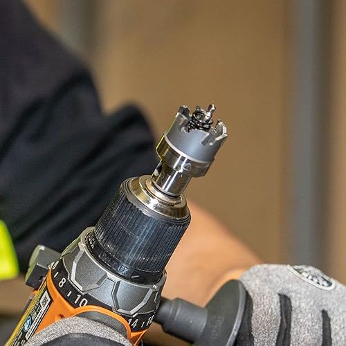 Miniatura 4 de Klein Tools 31873 Kit de cortador de agujeros resistente, incluye cortadores de agujeros de carburo y 2 brocas piloto en estuche de plástico