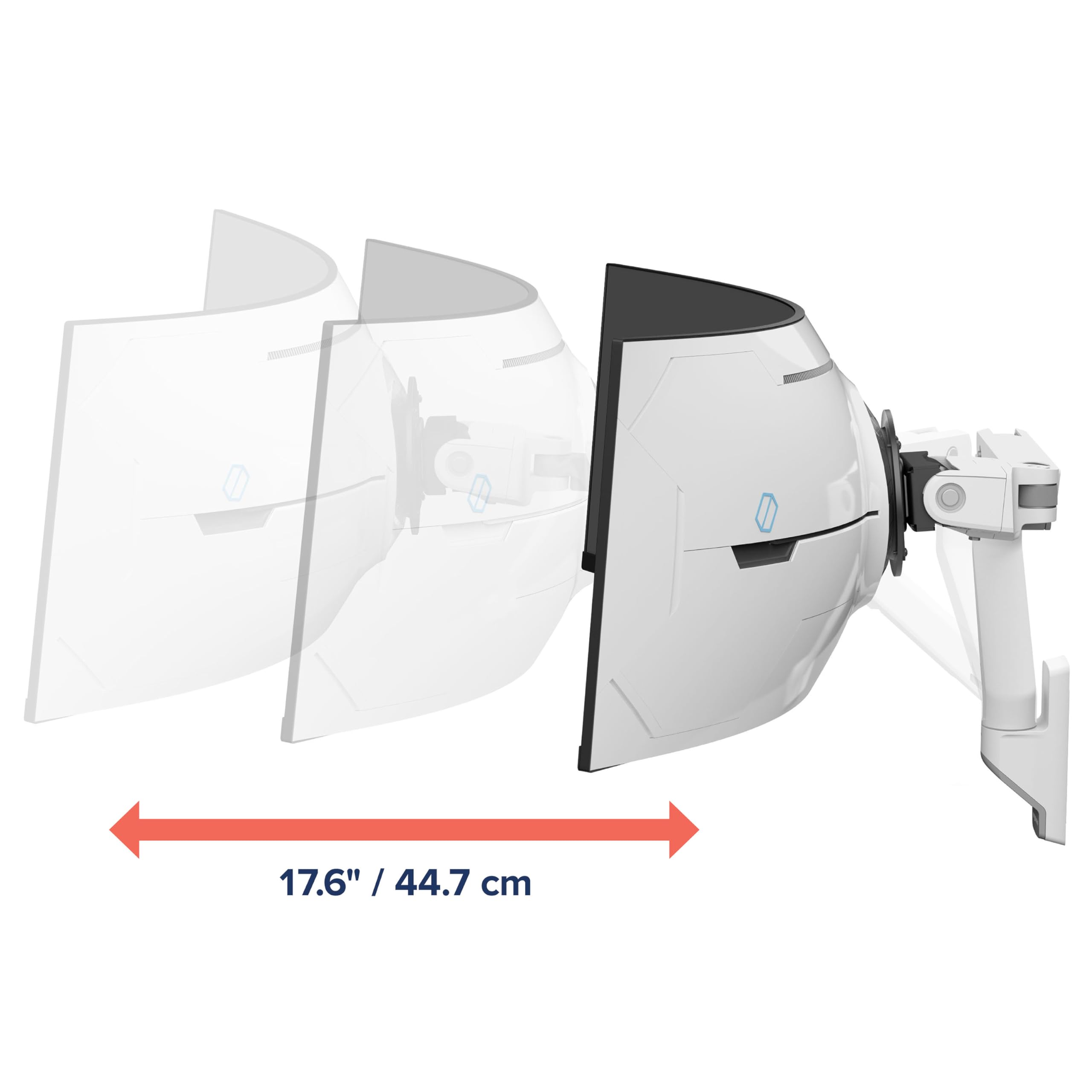 Ergotron HX VHD Premium Heavy Duty Gaming Monitor Arm, Wandhalterung- für 1000R Curved Ultrawide Monitore bis 57 Zoll, 13 bis 17 kg, VESA 75x75mm oder 100x100mm - VHD Pivot, Weiß - 45-694-216