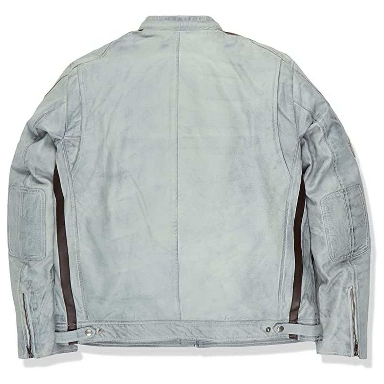 URBAN 5884 Veste de Moto Homme en Cuir d’Agneau Véritable avec Protections Amovibles – Blouson Moto avec Protections Dos, Épaules et Coudes