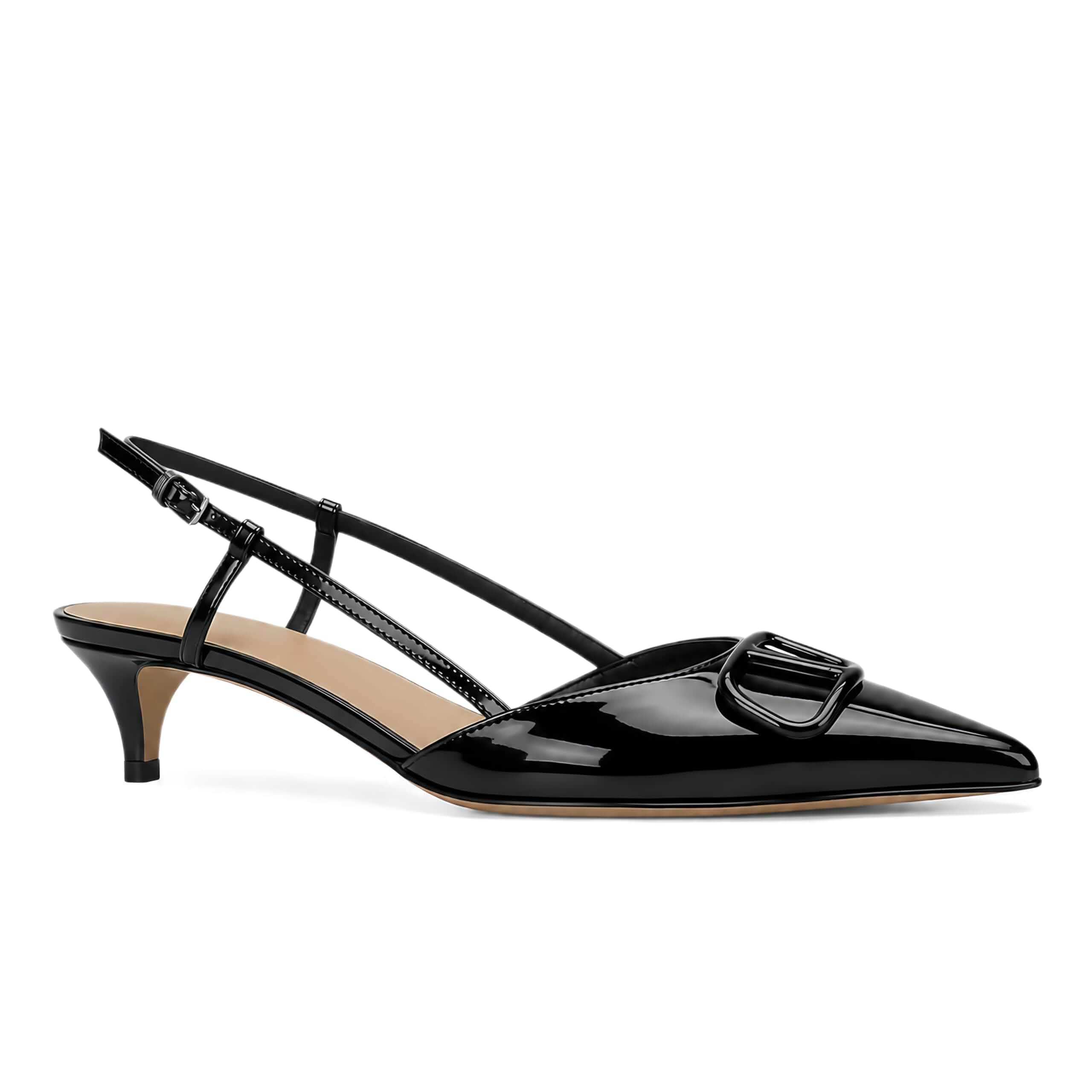 CHEFDEER Slingback Kitten Heels for Women Heeled Sandals | Pointed Toe Low Heeled Sandals Slip on Heels for Prom, Wedding,...