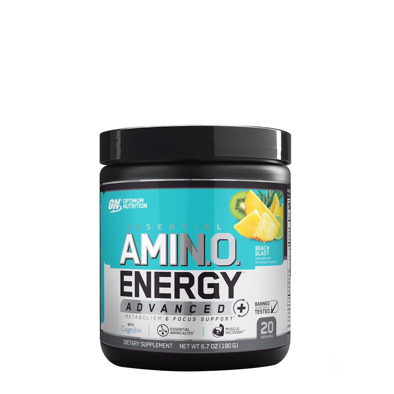 Optimum Nutrition Essential Amino Energy Advanced Plus Metabolism and Focus Support, Beach Blast, 20 Servings