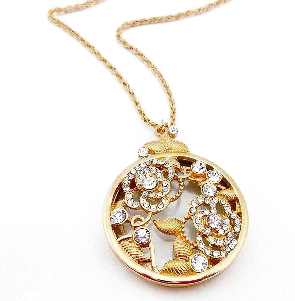 SaryEdge Magnifying Glass Necklace Magnifying Glass Pendant magnifying glasses Pendant Holding Magnifying Glass Portable Pocket Magnifier Exquisite Jewelry Necklace Long Folding R,