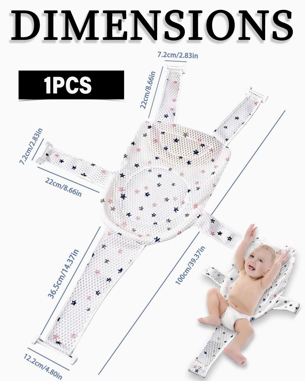 Sièges de bain pour bébé,1 pcs Hamac de Bain pour Bébé,Coussin de Siège de Bain Bébé,Filet de siègeDe Bain Antidérapant, Antidérapant Hamac de Bain Pliable Filet de Bain pour Bébé 0 à 36 Mois