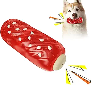 LiuMelinda Dog Chew Toys for Aggressive-Chewers - Indestructible Dog Toy for Aggressive Chewer,Tough Chew Toys for Dogs (Rubber Red Meat Stick)