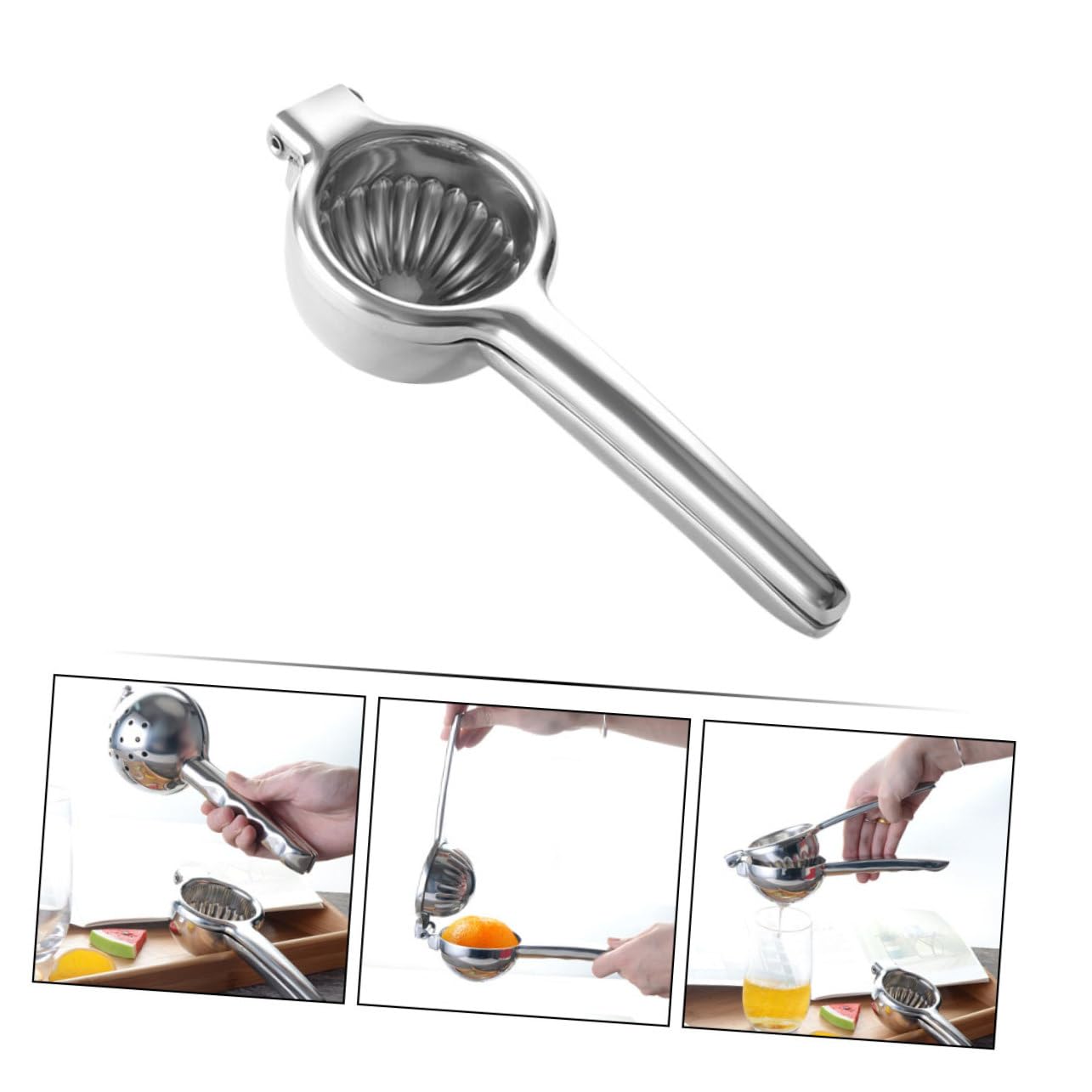 VICASKY 1pezzi Spremiagrumi Manuale in Acciaio Inox per Arance e Limoni Compatto e Leggero per Uso Portatile e Cucina
