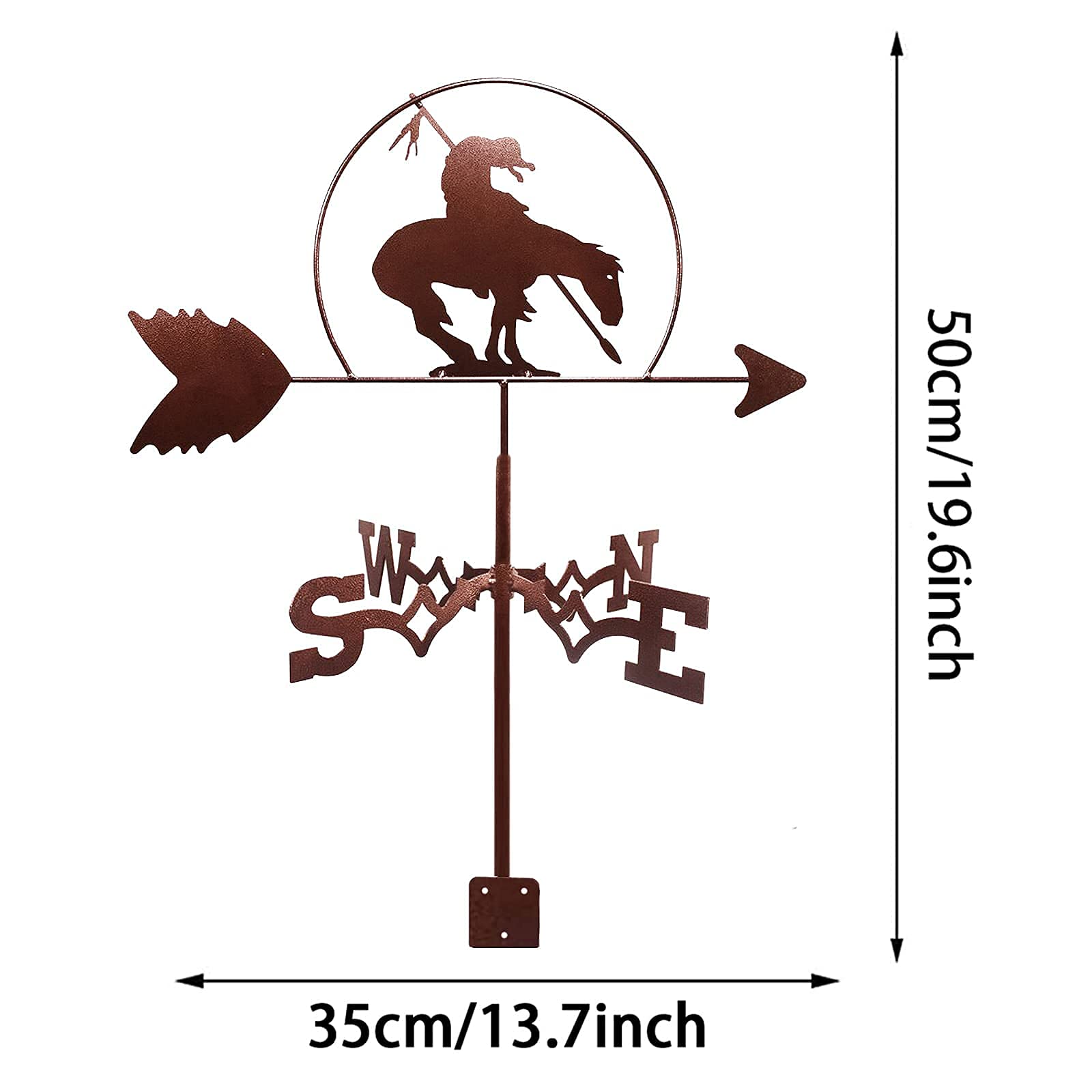 Bauernhof-Wetterfahne aus Edelstahl für Zuhause, Windrichtungsanzeiger, Metall-Wetterfahne, Reitsport-Windfahne, Dekoration, Outdoor, Schuppen, Hofdächer, Wetterhahn, Messwerkzeuge