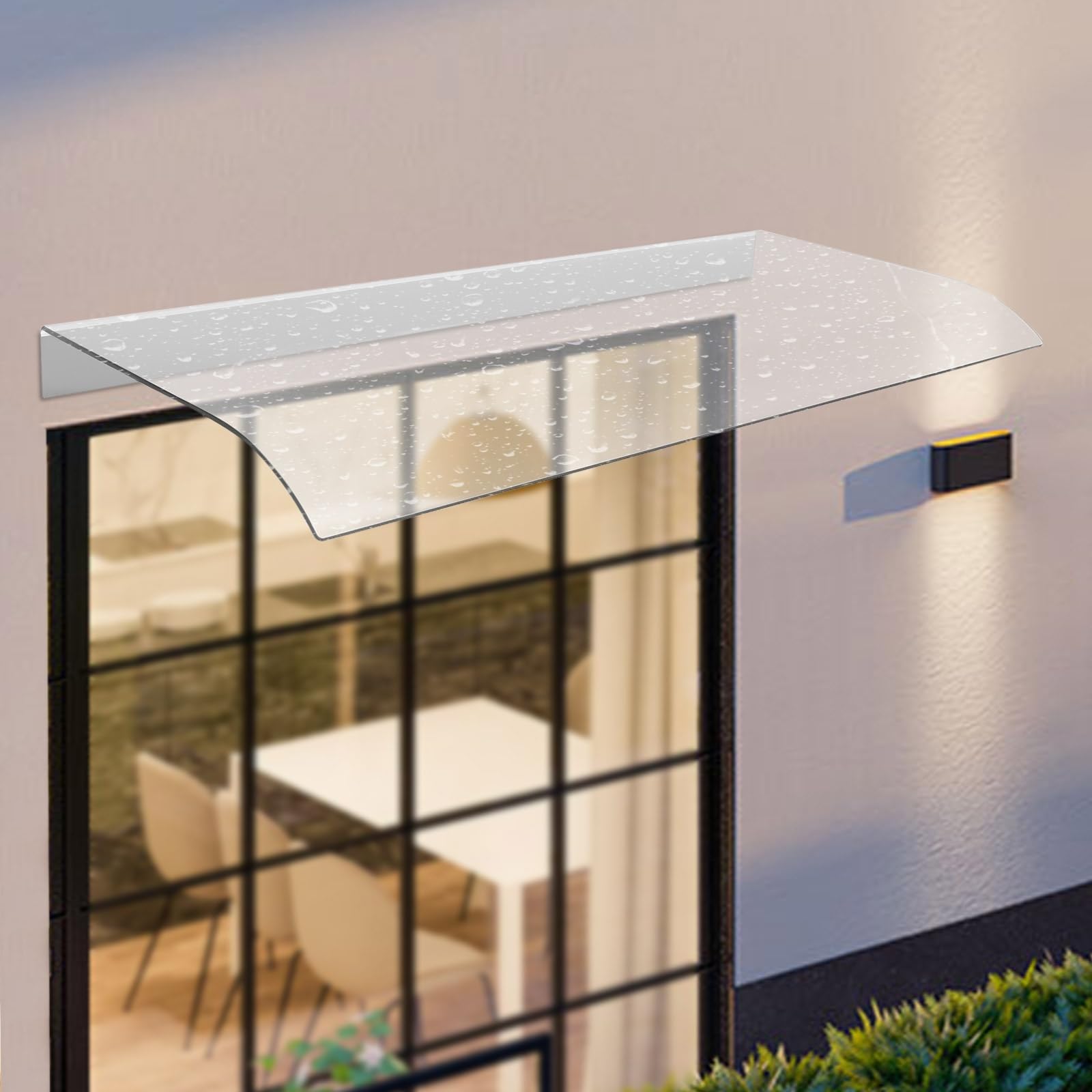 GJMSSMY Transparent Polycarbonate Awning for Doors, UV Protection, Soundproof & Rain Resistant, Outdoor Canopy for Windows & Doors (50x160cm/20x63)
