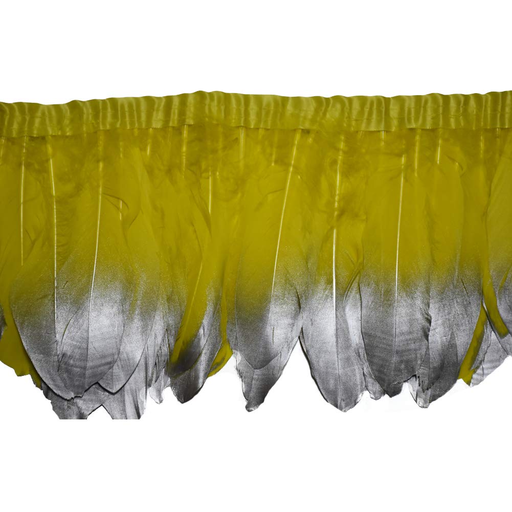 LYFANG Colore Oca Piuma Trim Tinto Oca Piuma Ribbon13-18cm Frangia Per Artigianato FAI DA TE 2 Yards/lot per Materiale Da Cucire Decorativo