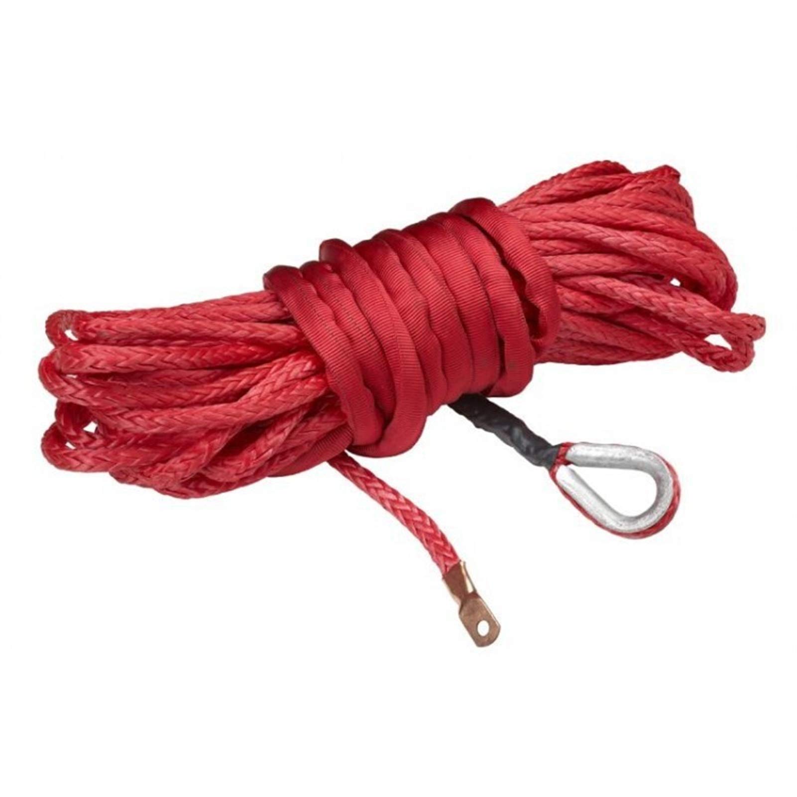 Winch Rope, 14mm 30meters Synthetic Winch Rope(Rosso)