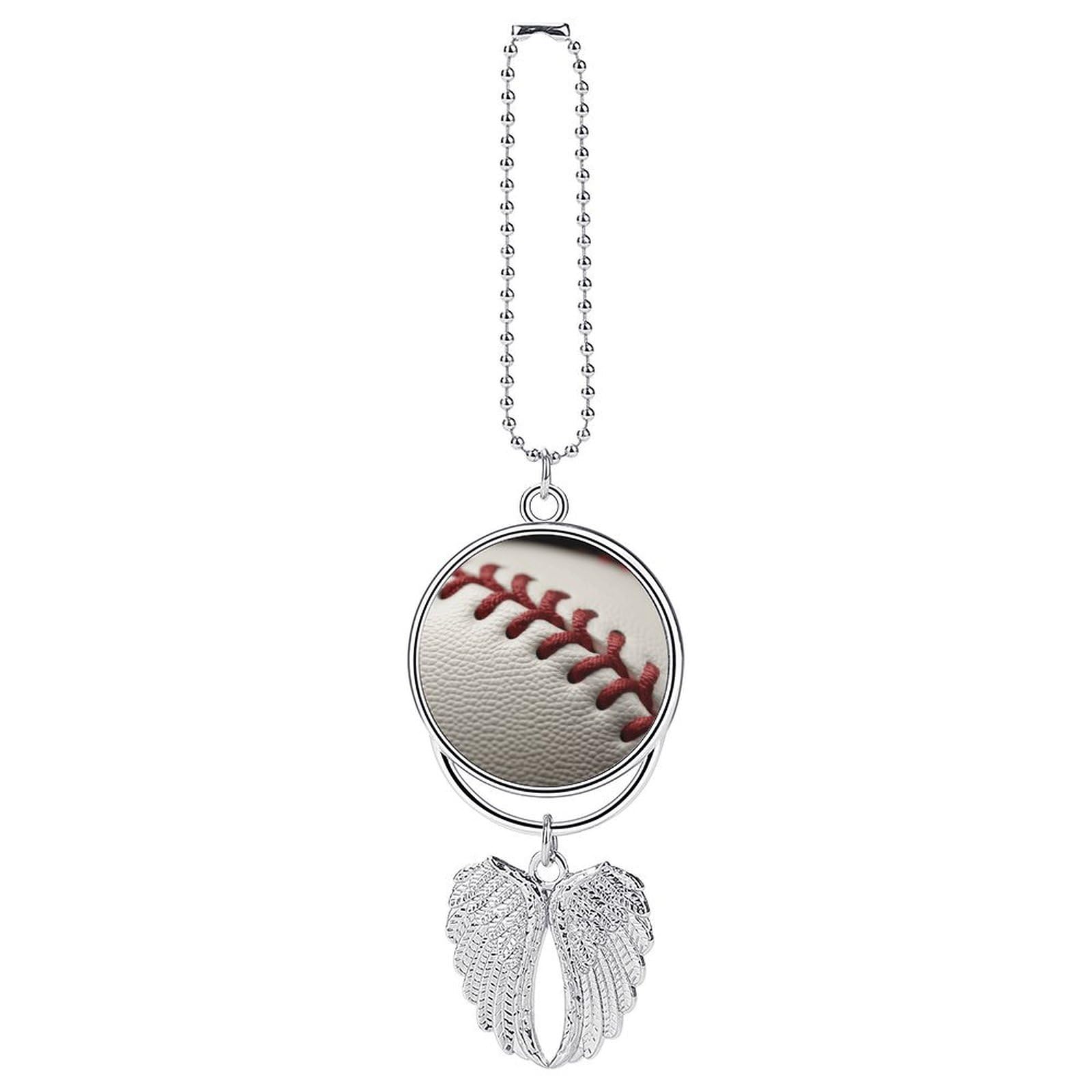 Baseball Lace Close Up Car Pendant Rear View Mirror Hanging Ornament Auto Metal Charm for Aesthetic Interior Decor. Lucky Car Accessories Cute Funny Hanging Decor for Car Truck