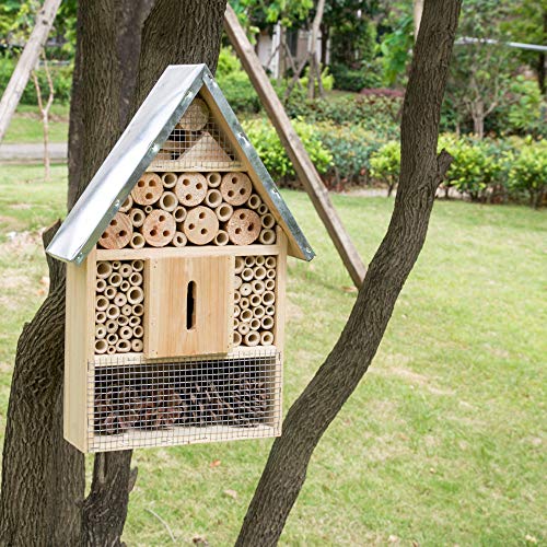 FiNeWaY Insektenhotel aus Naturholz – Gartenhaus aus Bambus – für Bienen, Schmetterlinge, Marienkäfer, Käfer – zum… – Bild 3