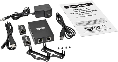 Miniatura 4 de Tripp Lite Kit extensor HDMI sobre Cat5 Cat6 de 2 puertos, alimentación por cable, 2 mini receptores transmisor 1080p TAA (B126-2P2M-POC)
