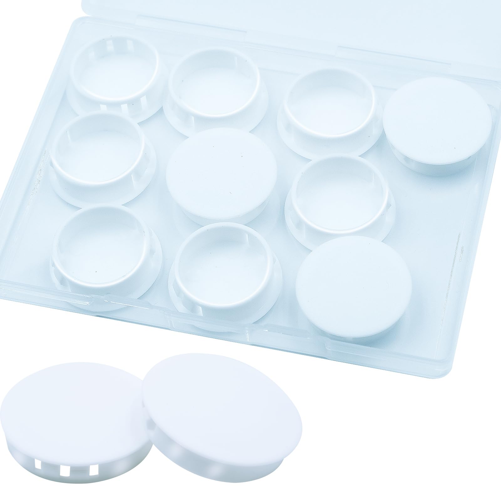 10Pcs 1-1/4"(32mm) White Plastic Hole Plugs, White Hole Plugs Hardware Plugs for Round Holes, Knockout Plugs Screw Hole Plugs for Reserved Holes in Kitchen Cabinet
