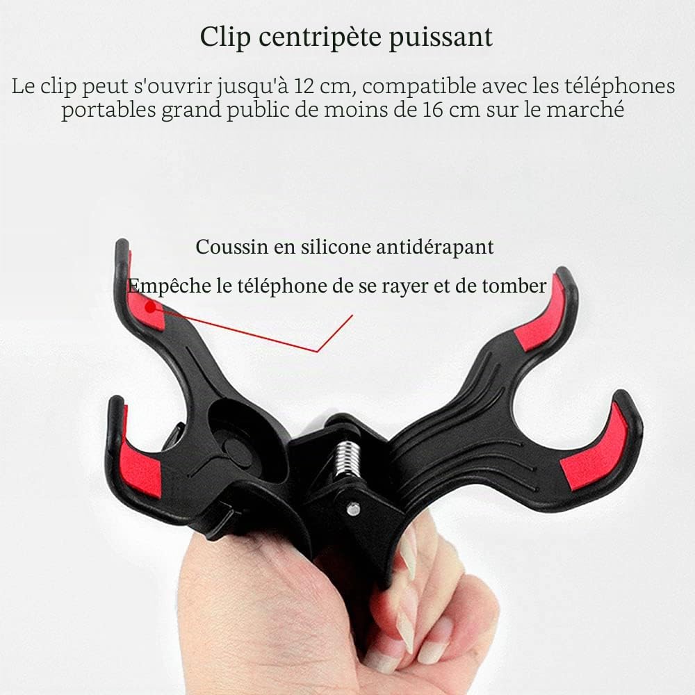 Support Col de Cygne Téléphone, Portable Support Universel Support de Téléphone Pliable Rotation 360° Réglable Stand Smartphone avec Clip,Utilisé dans Les Chambres, Bureaux, Voitures (Noir)