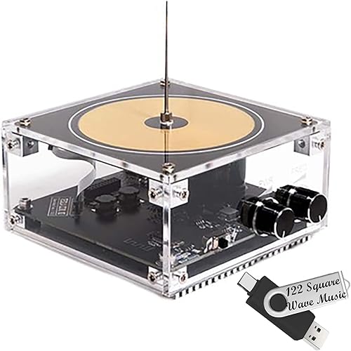 Bluetooth Music Mini Tesla Coil Kit Generador de Arco Altavoz de Plasma Touch 3.9in Estado Sólido Rayo Artificial Transmisión Inalámbrica Bobina