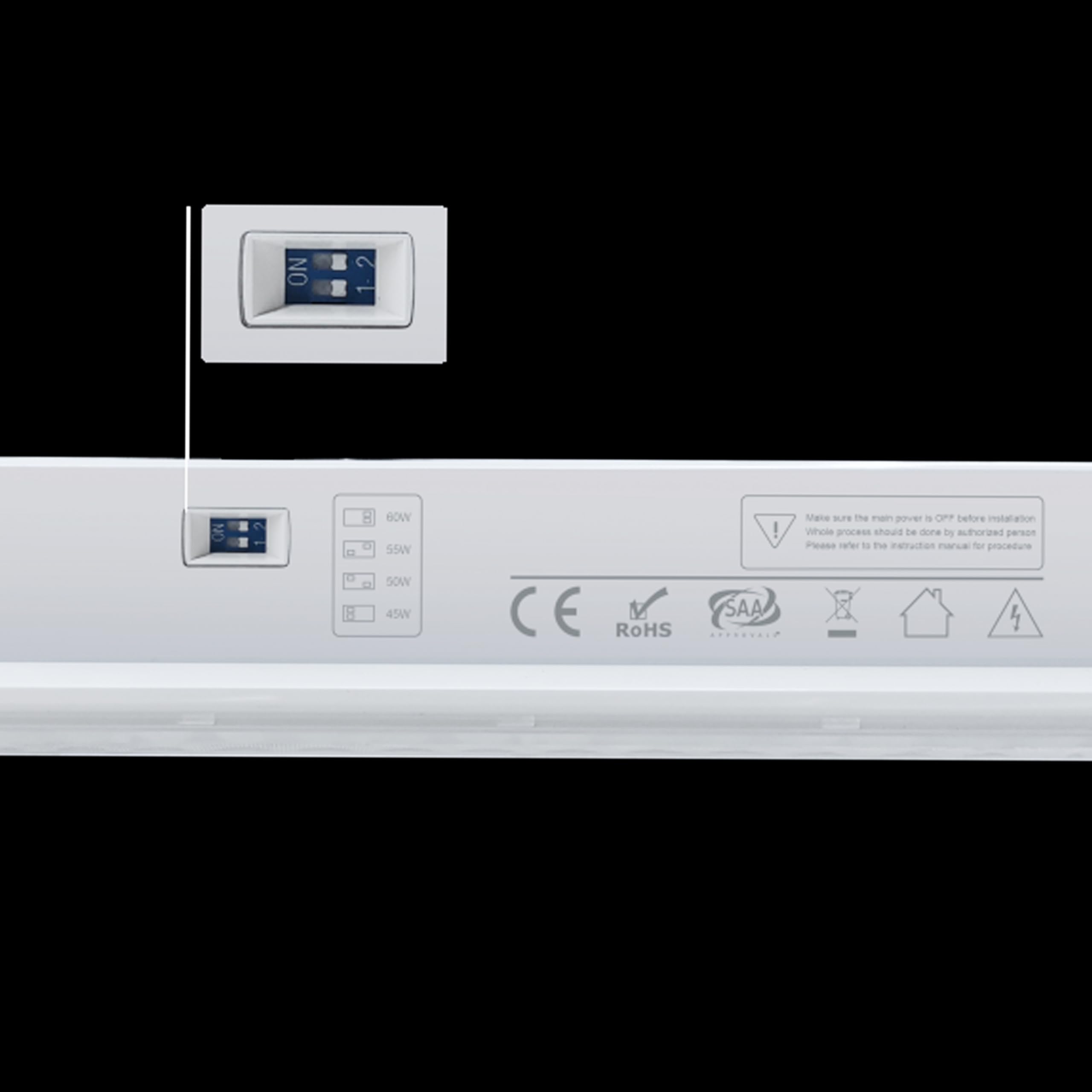 Lampada Lineare 60W 150 cm a Binario Trifase Bianco Luce e Potenza Regolabile