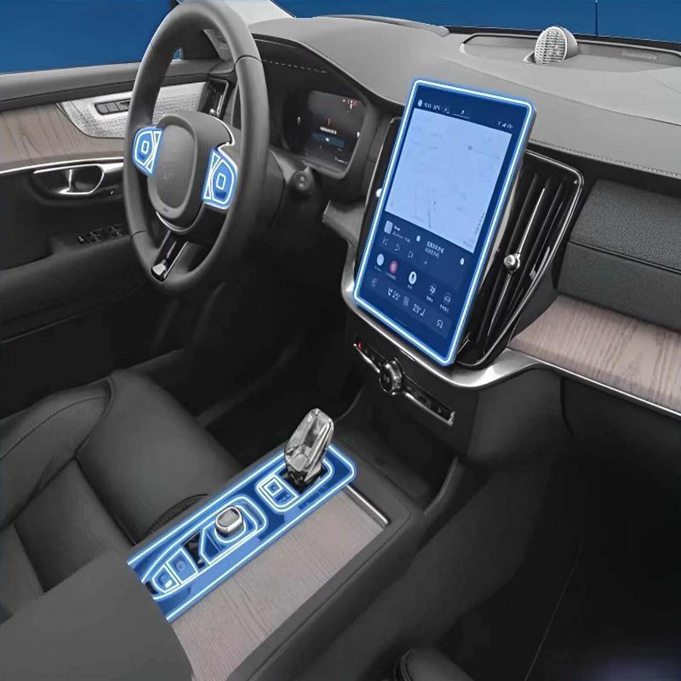 Dashboard Multimedia Navigation Transparent Protection, for Volvo XC90 2025 Film Anti-Scratch
