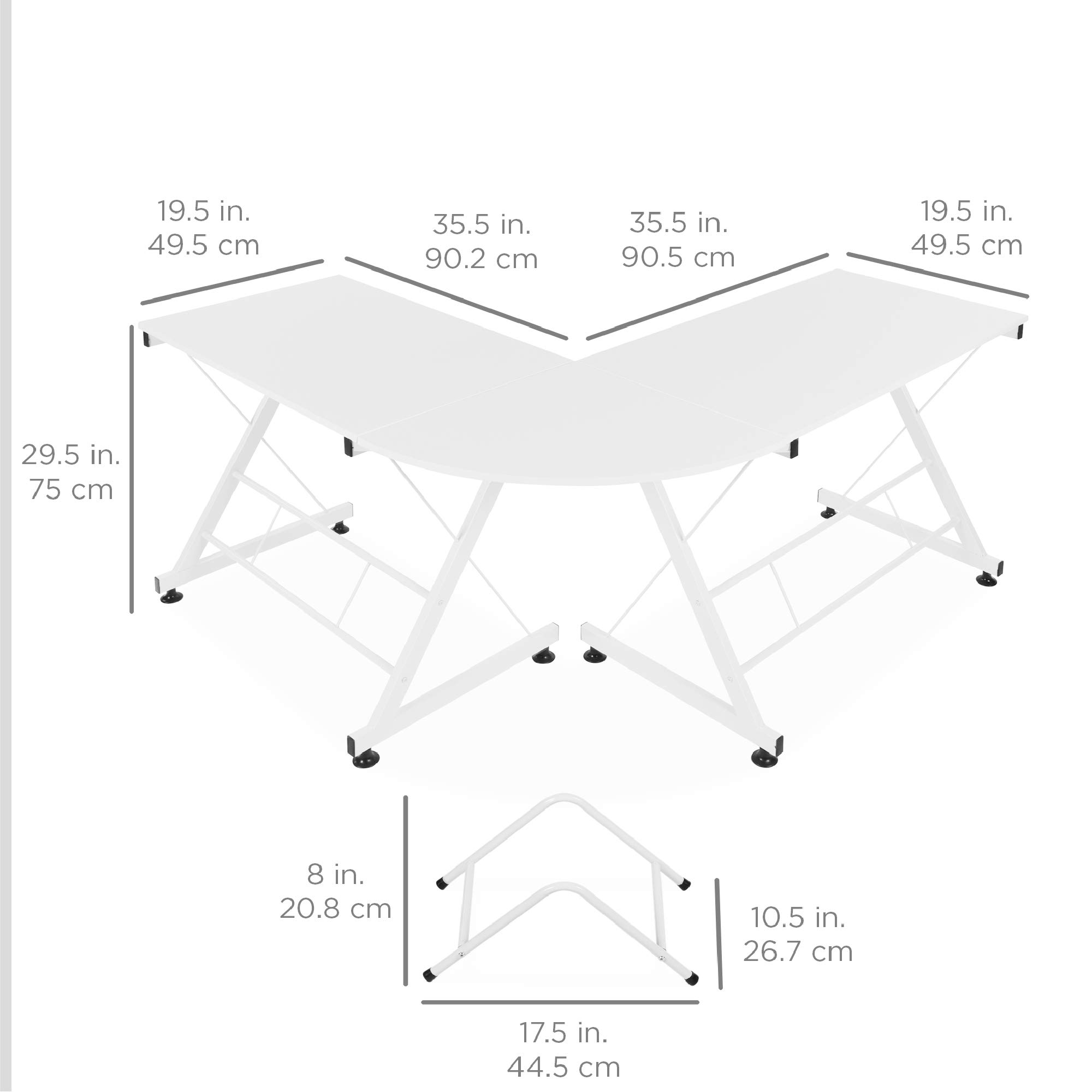 Best Choice Products Modular Wooden Sectional LShaped Workstation for