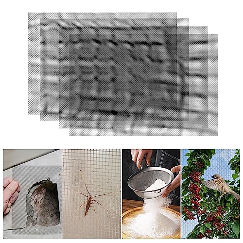 304 Edelstahl Drahtgeflecht, 6 Stück Fliegengitter Nagetier Mesh, Feinmaschig, WüHlmausgitter, Drahtgitter, Hartes und Hitzebeständiges Siebnetz, Metallgitter Für Lüftung, Sicherheit, Fenster, Garten
