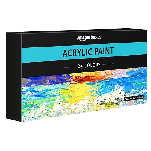 Tienda Basics Tubos de pintura acrílica, 24 unidades (paquete de 1), multicolor