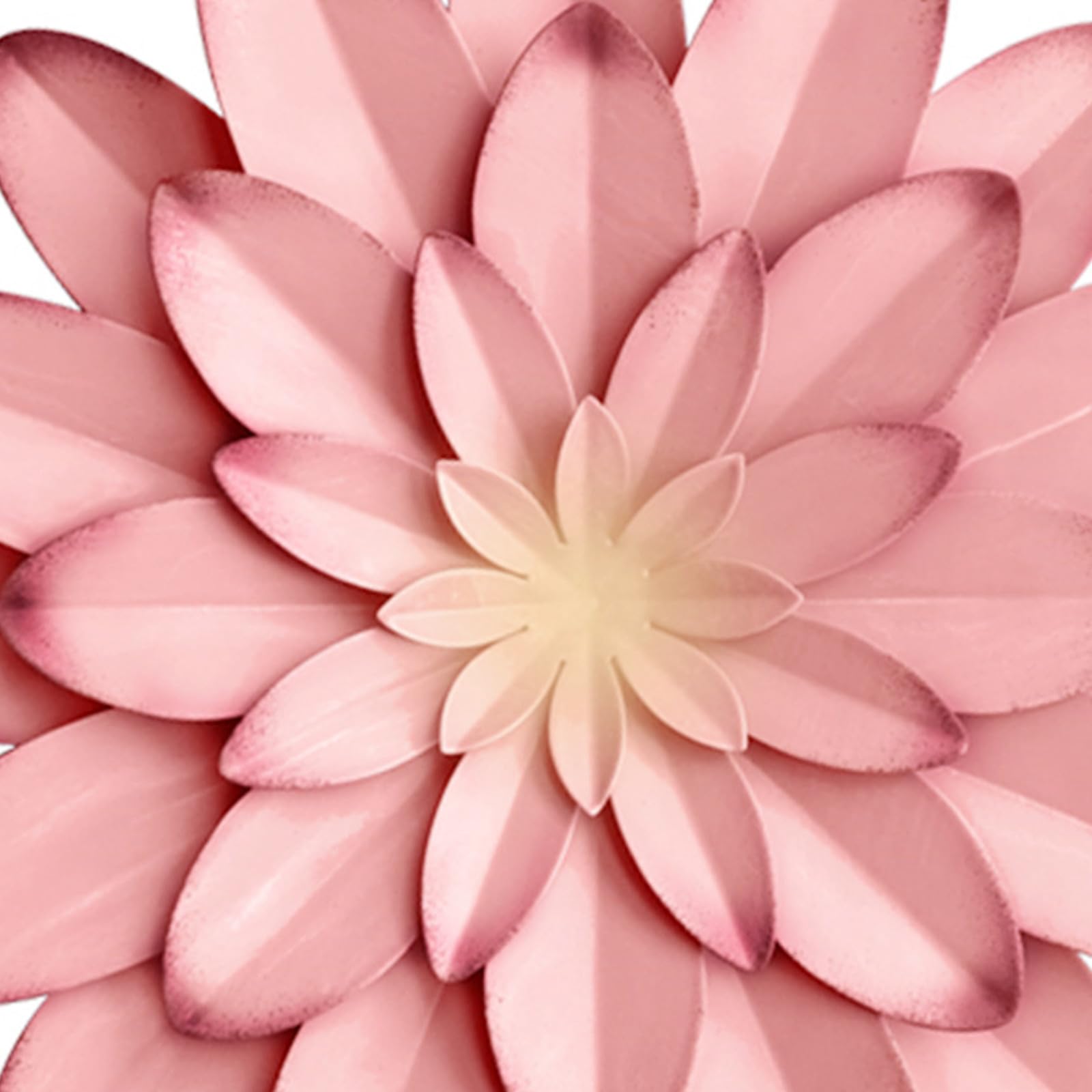 DEARBIRDER Pink Metal Flower Wall Decor 12 inch, 4 Layers Floral Sculpture Indoor Outdoor Decor, Hanging Garden Artwork Decoration - Image 3