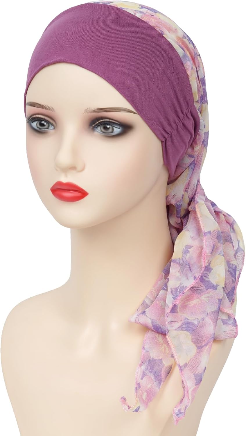 FADACHY Headwear Turbans for Women - Lightweight Head Scarf for Women's Hair Chiffon Elegant Headwraps Hats - Image 4