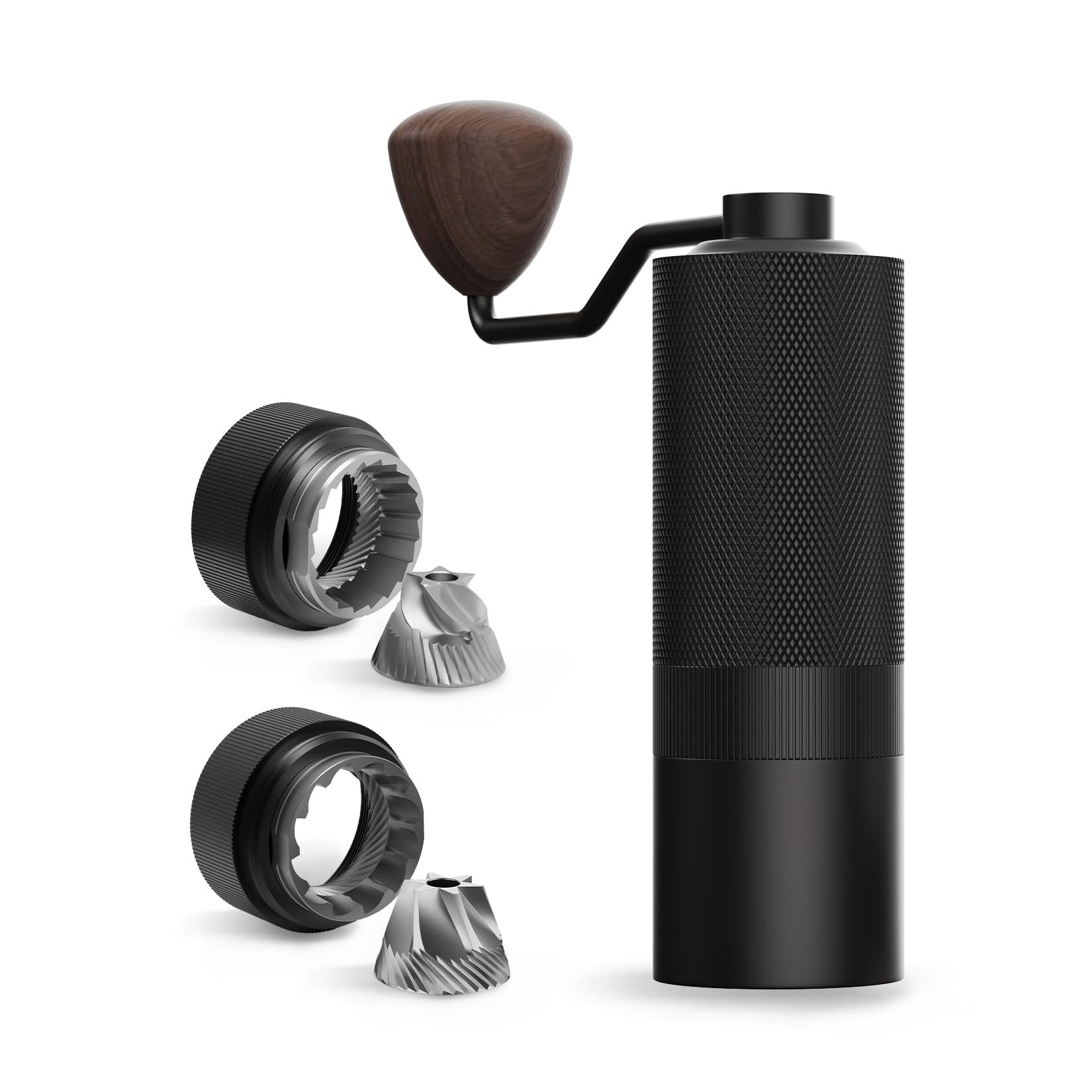 MAVOManual Coffee Grinder, Wizard Hand Coffee Grinder, Capacity 25g with 2PCS CNC Stainless Steel Conical Burr -Pentagon and Hexagonal, Burr Coffee Bean Grinder for French Press, Pour Over, Black