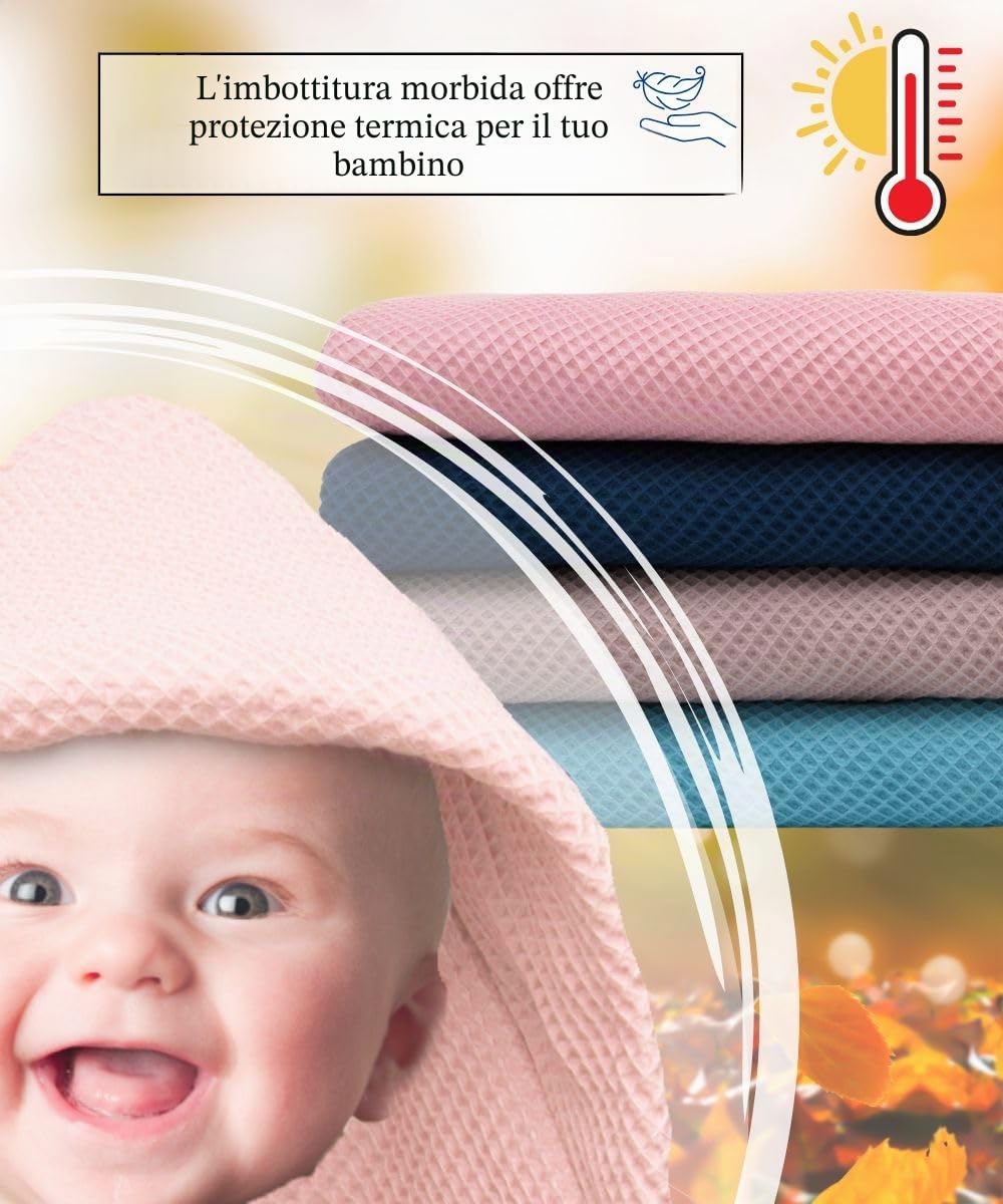 Coperta avvolgente per seggiolino auto per neonati e bambini piccoli per l'autunno e l'inverno, coperta morbida in cotone per passeggini, carrozzine, ad esempio MaxiCosi (Rosa)