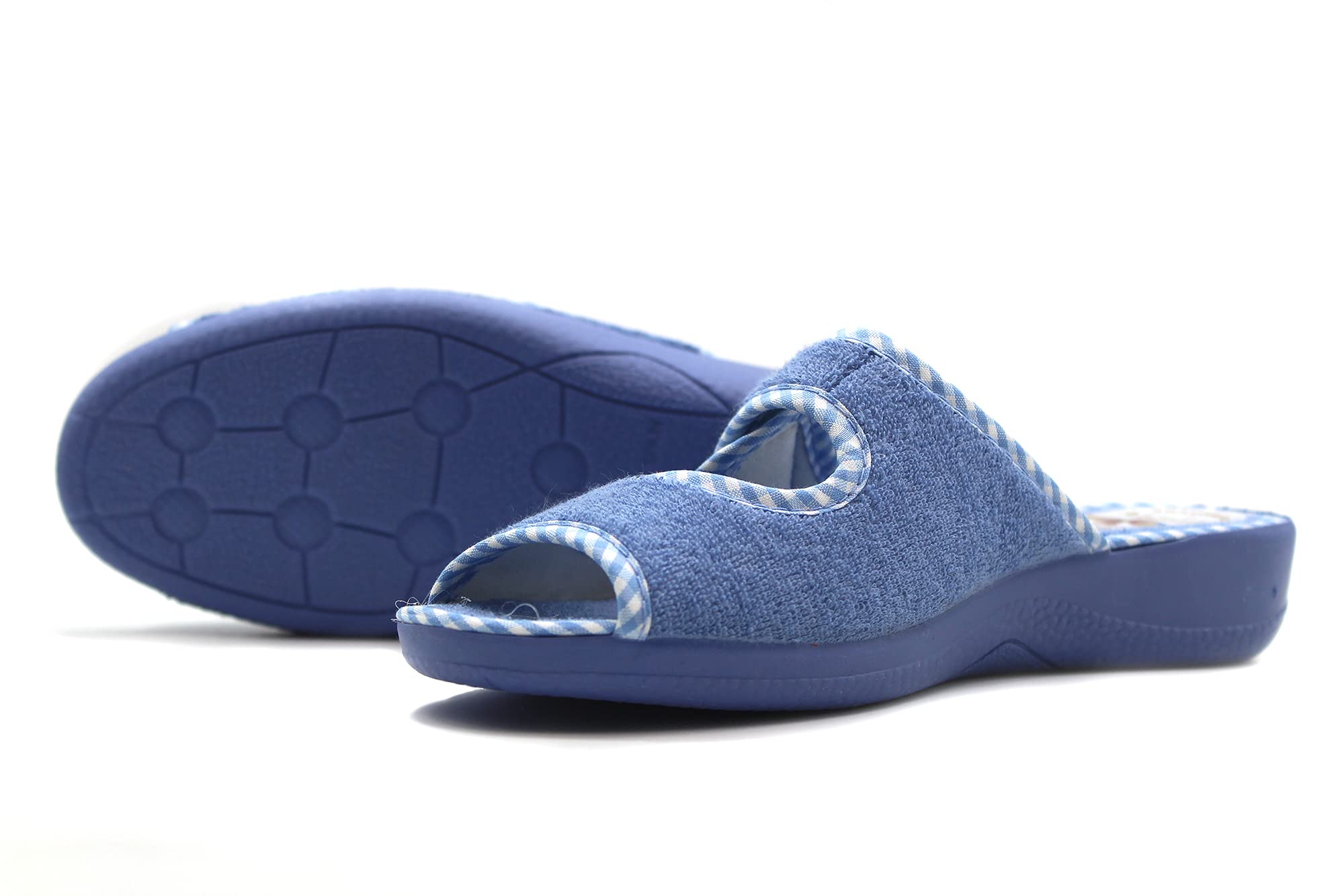 ALCALDE - 2035-Zapatilla de casa, ancho especial, cierre de velcro, destalonada, dedos fuera, antideslizante, para: Mujer