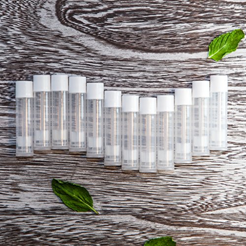 Keepie Factory Premium Lip Balm Containers - Little Empties Series - Cute Gift Box Set of 12 BPA Free Non-toxic Empty Clear Round Tubes with White Caps