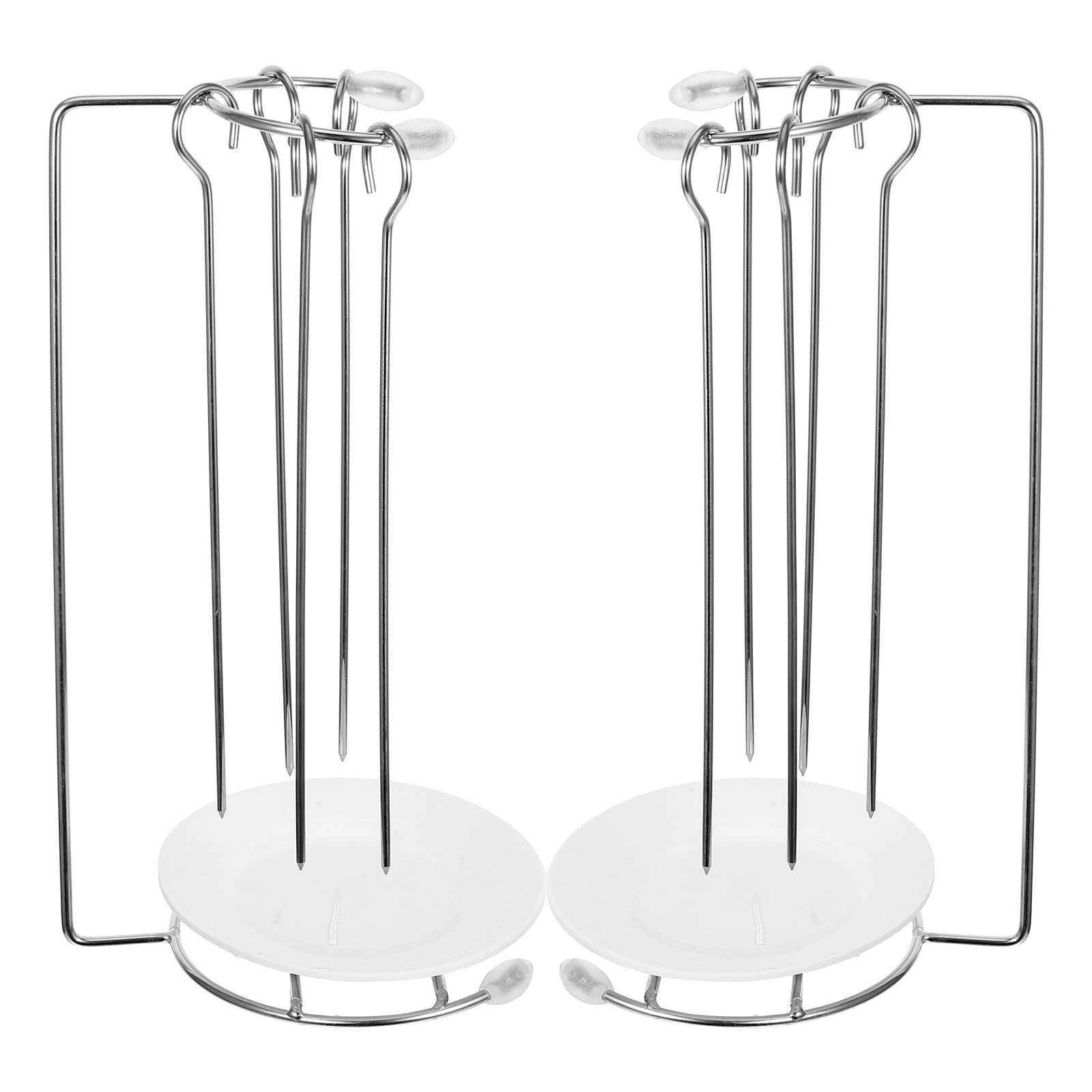 Soporte para Asar Carne de Brochetas Inoxidables con Bandeja Antigoteo para Barbacoa HEMOTON