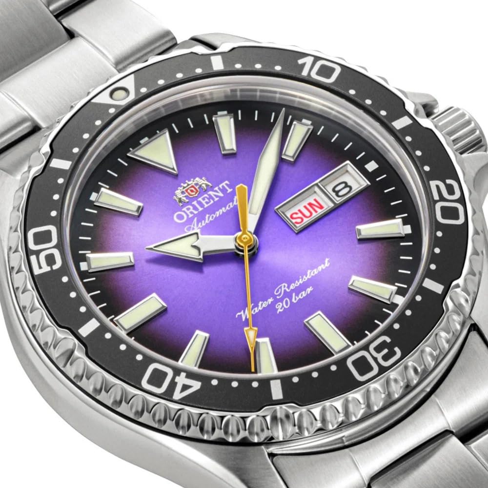 Orient Kamasu - Reloj automático de buceo de 200 m, acero inoxidable, cristal de zafiro