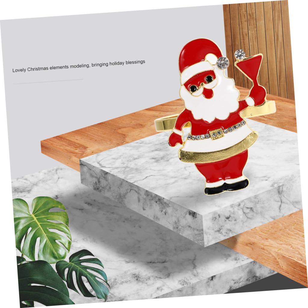 OUNONA 12stücke Weihnachtsmann Napkin Ringe Festliche Tischdekoration Für Hochzeiten Partys Und Feiern Robuste Und Langlebige Serviettenhalter Aus Hochwertigem Material