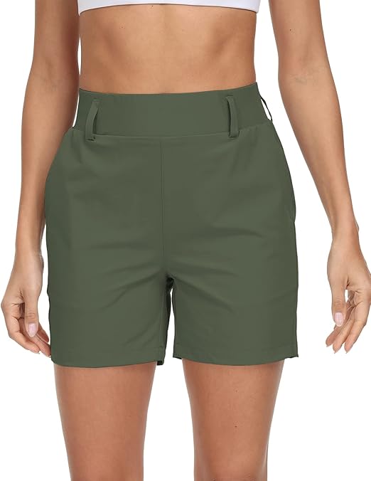 VAYAGER Women's Lightweight Hiking Cargo Shorts Quick Drying Travel Athletic Golf Summer Shorts with Zipper Pockets