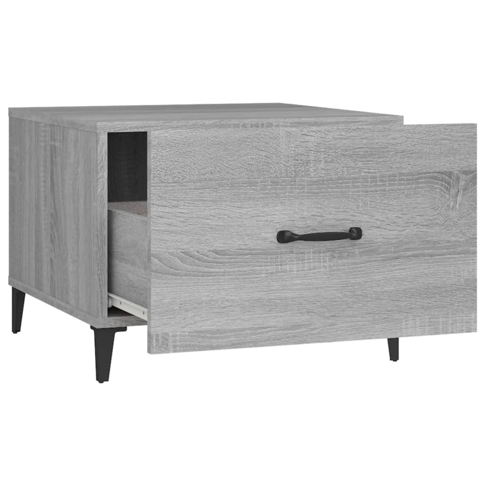 Homgoday Tavolino da caffè con gambe in metallo grigio Sonoma 50 x 50 x 40 cm, tavolino da tè per soggiorno, sala d'accoglienza degli ospiti, camera da letto e mobili da ufficio
